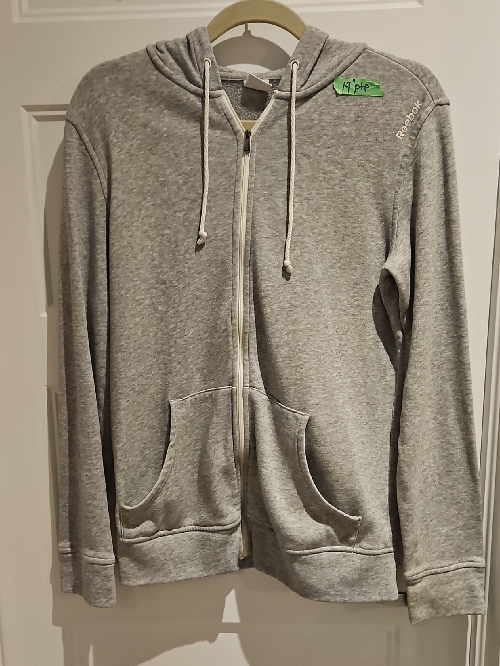 Reebok Light Gray Zip-Up Hoodie